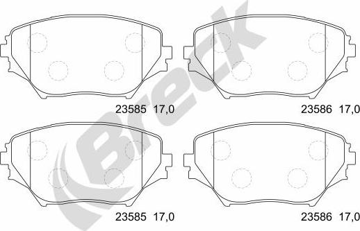 Breck 23585 00 701 00 - Тормозные колодки, дисковые, комплект parts5.com