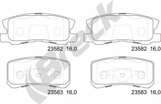 Breck 23582 00 702 00 - Fékbetétkészlet, tárcsafék parts5.com