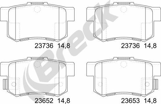 Breck 23652 00 704 00 - Fékbetétkészlet, tárcsafék parts5.com