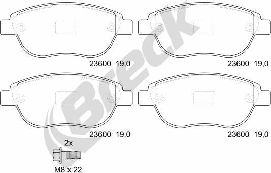 Breck 23600 00 701 00 - Brake Pad Set, disc brake parts5.com