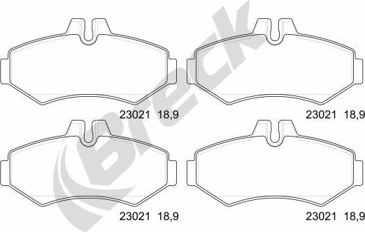 Breck 23021 00 704 20 - Piduriklotsi komplekt,ketaspidur parts5.com