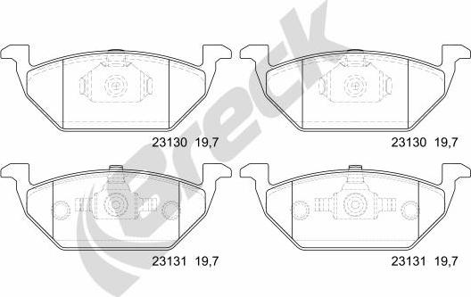 Breck 23130 00 702 00 - Fékbetétkészlet, tárcsafék parts5.com