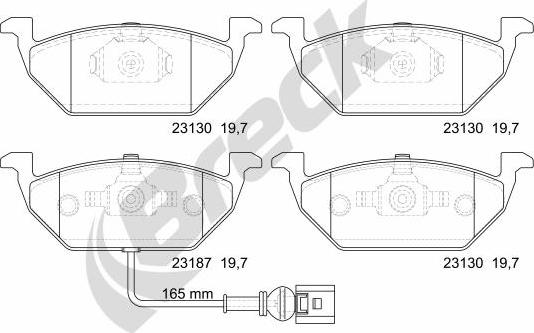 Breck 23131 00 702 10 - Komplet pločica, disk-kočnica parts5.com