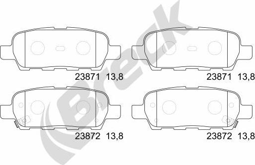 Breck 23871 00 702 10 - Set placute frana,frana disc parts5.com