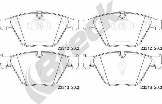 Breck 23312 00 551 20 - Set placute frana,frana disc parts5.com