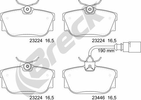 Breck 23224 00 702 10 - Kit de plaquettes de frein, frein à disque parts5.com