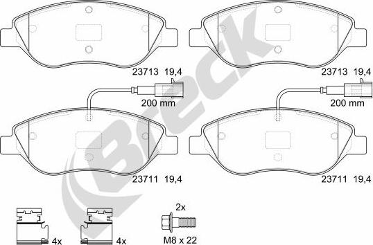 Breck 23711 00 701 00 - Set placute frana,frana disc parts5.com