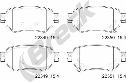 Breck 22349 00 704 00 - Set placute frana,frana disc parts5.com