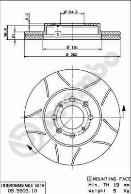 Brembo 09.5509.75 - Disco de freno parts5.com