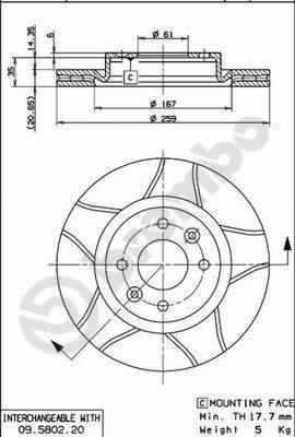 Brembo 09.5802.76 - Disco de freno parts5.com