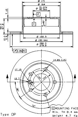 Brembo 08.9859.81 - Brake Disc parts5.com