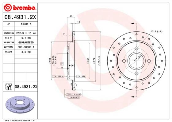 Brembo 08.4931.2X - Brake Disc parts5.com