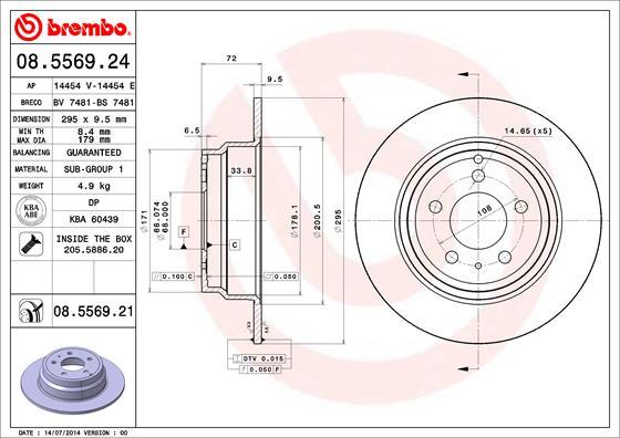 Brembo 08.5569.21 - Disc frana parts5.com