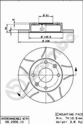 Brembo 08.2958.75 - Disco de freno parts5.com