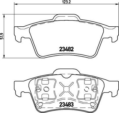 Brembo P 59 044 - Komplet zavornih oblog, ploscne (kolutne) zavore parts5.com