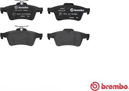 Brembo P 59 042 - Fren balata seti, diskli fren parts5.com