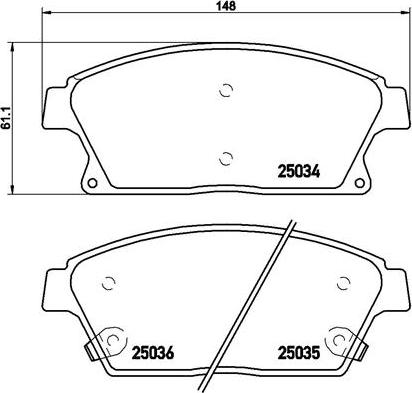 Brembo P 59 077 - Sada brzdových destiček, kotoučová brzda parts5.com