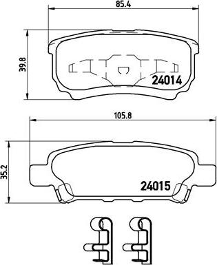 Brembo P 54 034 - Juego de pastillas de freno parts5.com