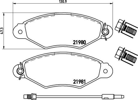 Brembo P 56 038 - Juego de pastillas de freno parts5.com