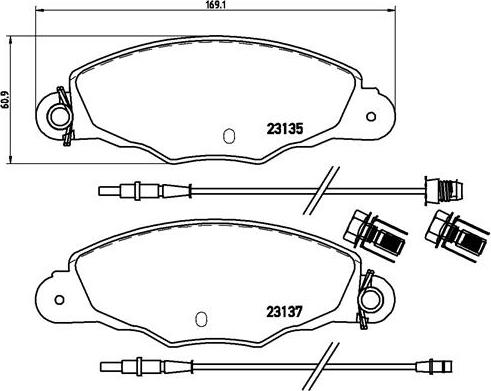 Brembo P 61 061 - Zestaw klocków hamulcowych, hamulce tarczowe parts5.com