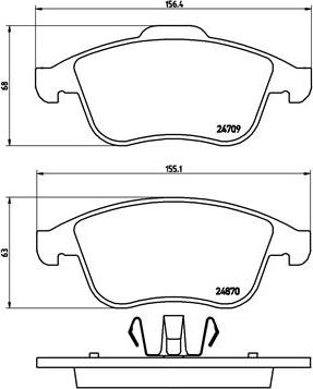 Brembo P 68 045 - Piduriklotsi komplekt,ketaspidur parts5.com