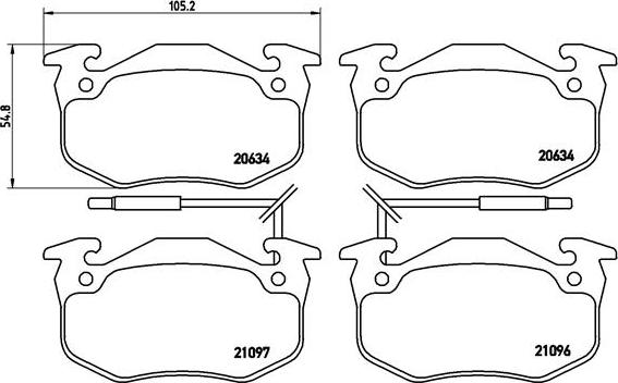 Brembo P 68 015 - Sada brzdových platničiek kotúčovej brzdy parts5.com