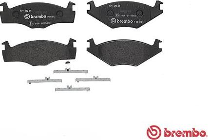 Brembo P 85 012 - Fékbetétkészlet, tárcsafék parts5.com