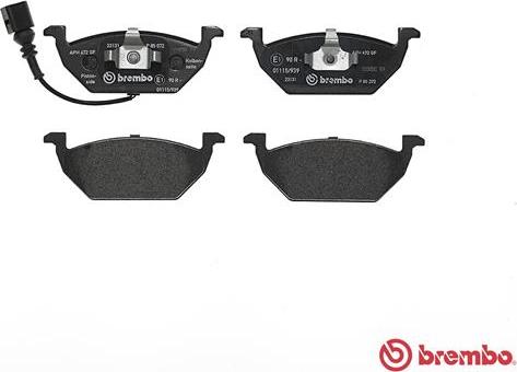 Brembo P 85 072 - Juego de pastillas de freno parts5.com