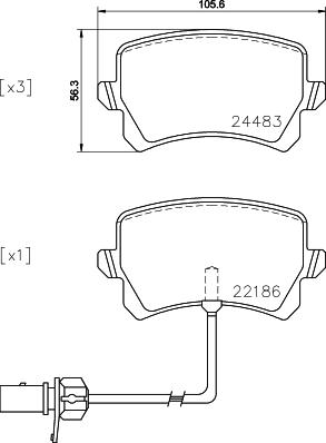 Brembo P 85 142 - Sada brzdových platničiek kotúčovej brzdy parts5.com