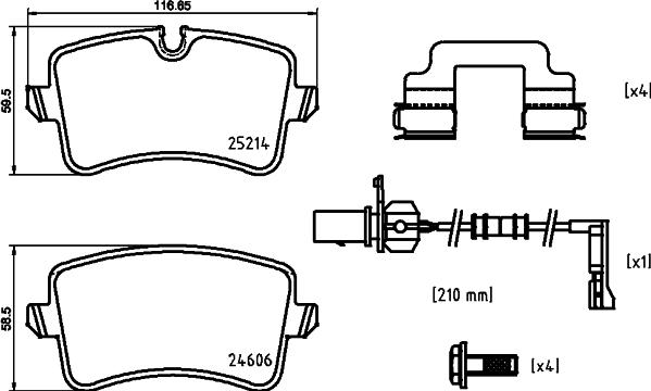 Brembo P 85 150X - Fren balata seti, diskli fren parts5.com