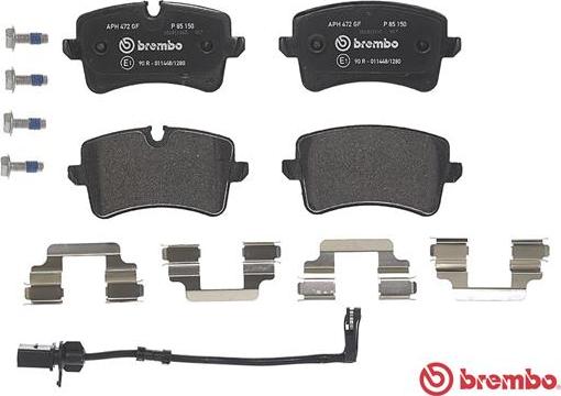 Brembo P 85 150 - Fren balata seti, diskli fren parts5.com