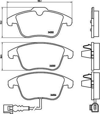 Brembo P 85 112X - Комплект спирачно феродо, дискови спирачки parts5.com