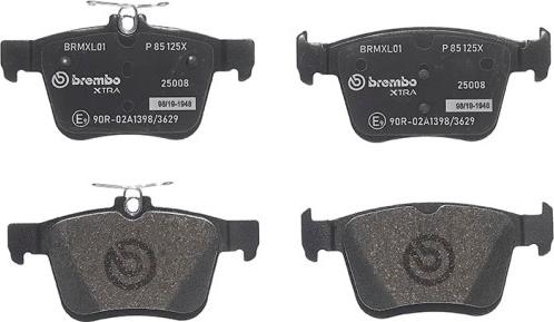 Brembo P 85 125X - Тормозные колодки, дисковые, комплект parts5.com