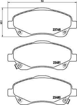 Brembo P 83 046 - Kit de plaquettes de frein, frein à disque parts5.com