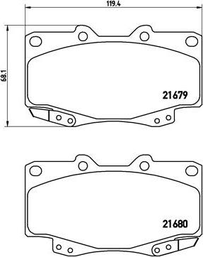 Brembo P 83 069 - Тормозные колодки, дисковые, комплект parts5.com