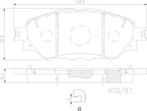 Brembo P 83 167 - Juego de pastillas de freno parts5.com