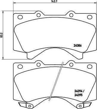 Brembo P 83 107 - Juego de pastillas de freno parts5.com