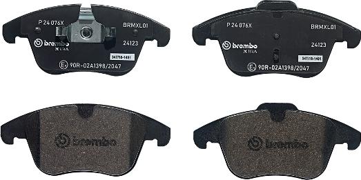 Brembo P 24 076X - Komplet zavornih oblog, ploscne (kolutne) zavore parts5.com