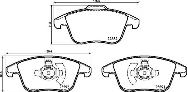 Brembo P 24 211 - Set placute frana,frana disc parts5.com