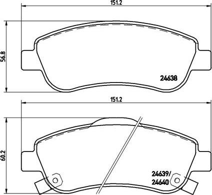 Brembo P 28 045 - Zestaw klocków hamulcowych, hamulce tarczowe parts5.com