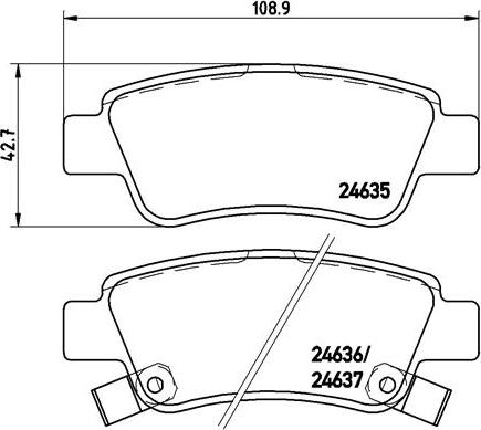 Brembo P 28 046 - Fékbetétkészlet, tárcsafék parts5.com