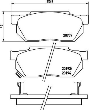 Brembo P 28 008 - Sada brzdových destiček, kotoučová brzda parts5.com