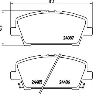 Brembo P 28 037 - Brake Pad Set, disc brake parts5.com