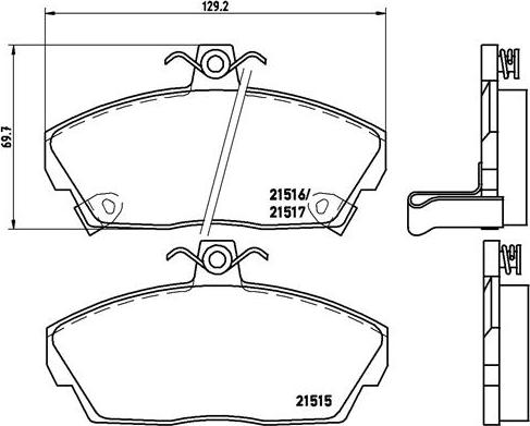 Brembo P 28 020 - Тормозные колодки, дисковые, комплект parts5.com