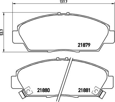 Brembo P 28 021 - Juego de pastillas de freno parts5.com