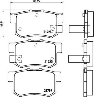 Brembo P 28 022 - Fékbetétkészlet, tárcsafék parts5.com