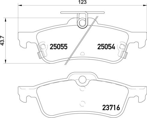 Brembo P 28 070 - Тормозные колодки, дисковые, комплект parts5.com