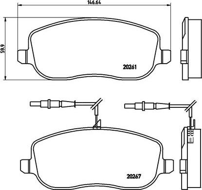 Brembo P 23 090 - Piduriklotsi komplekt,ketaspidur parts5.com