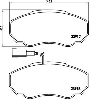 Brembo P 23 091 - Sada brzdových platničiek kotúčovej brzdy parts5.com