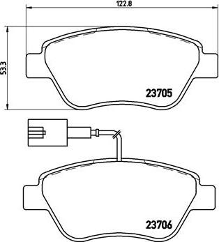 Brembo P 23 141 - Komplet kočnih obloga, disk kočnica parts5.com